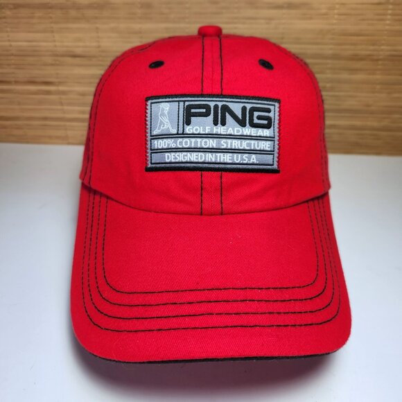 Ping Golf Hat Cap Strapback Adjustable Golf Headwear 100% Cotton Structure - Picture 1 of 8